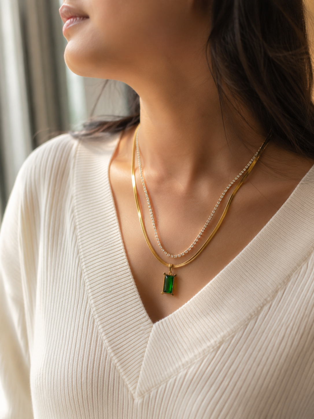 Emerald Luxe Layered Necklace