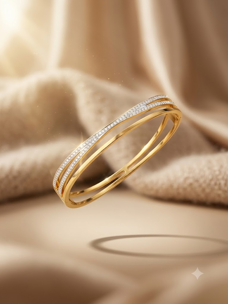 Luxe Infinity Crystal Gold Cuff Bracelet