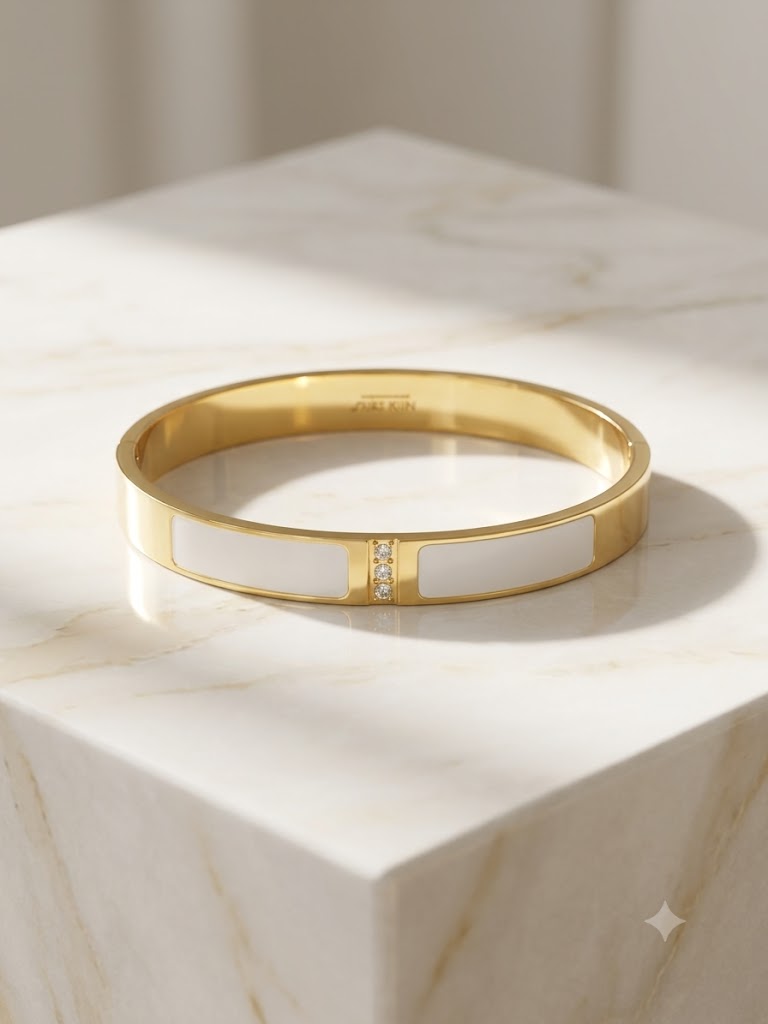 Ivory Grace Gold-Tone Bangle Bracelet
