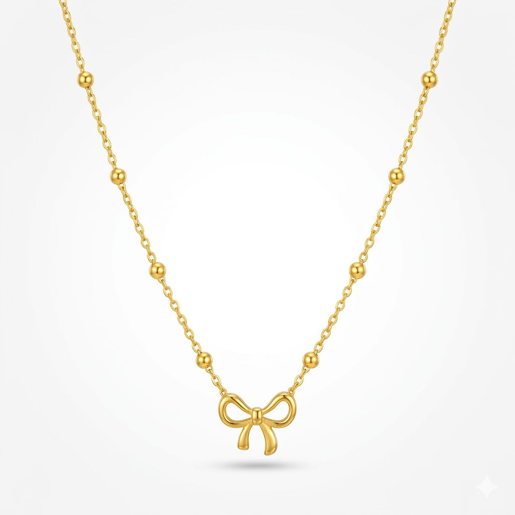 Golden Bow Whisper Necklace