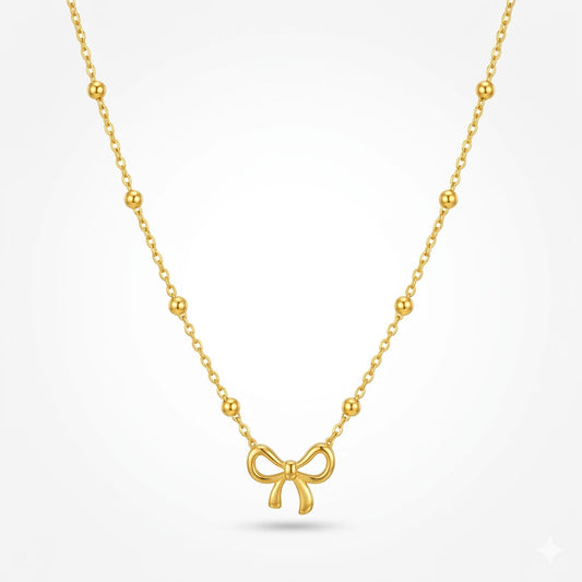 Golden Bow Whisper Necklace