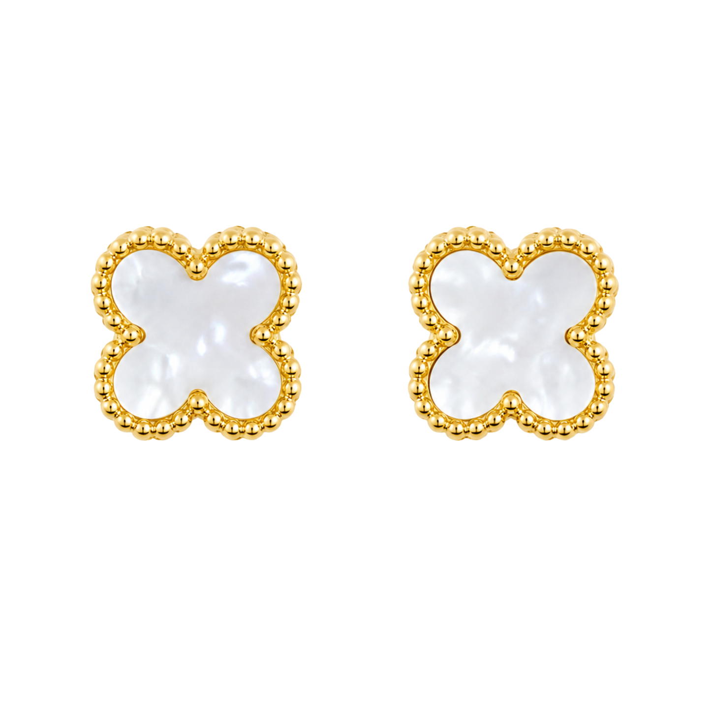 Mother of Pearl Clover Stud Earrings
