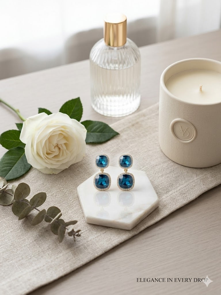 Royal Blue Double Drop Earrings