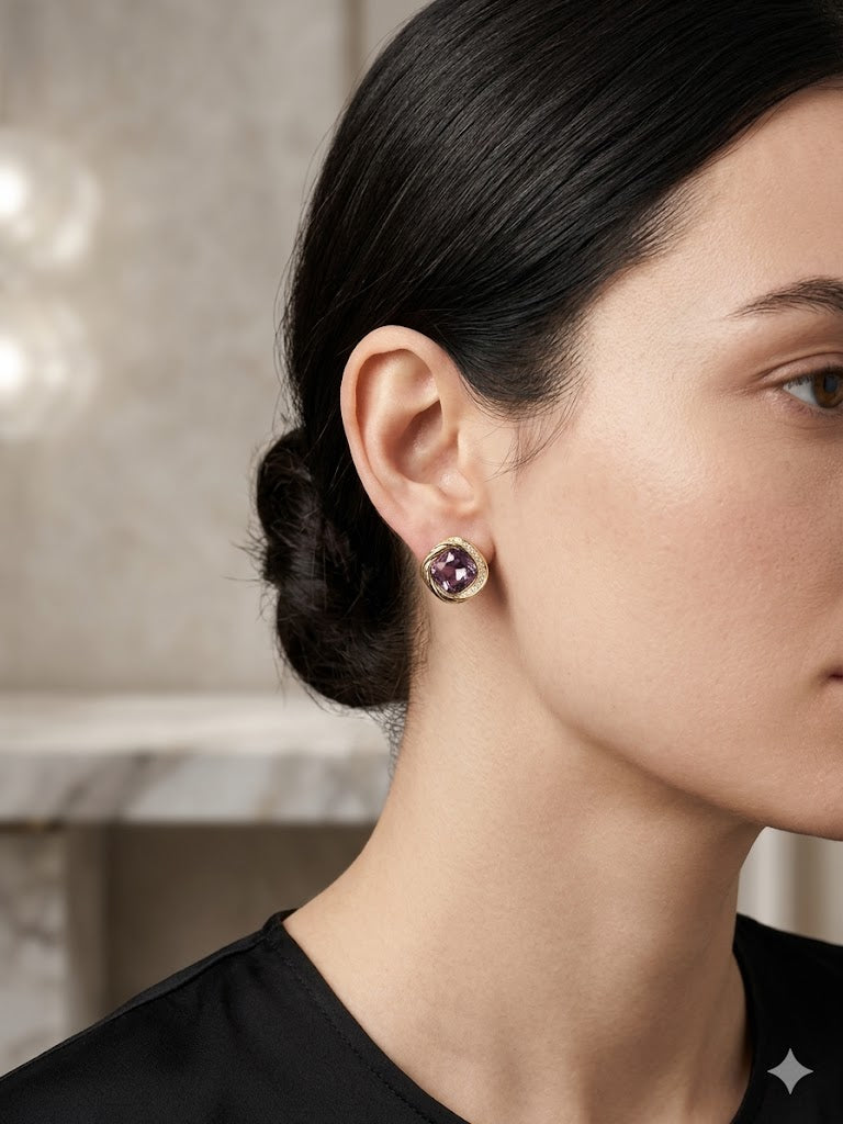 Blush Emerald Stud Earrings