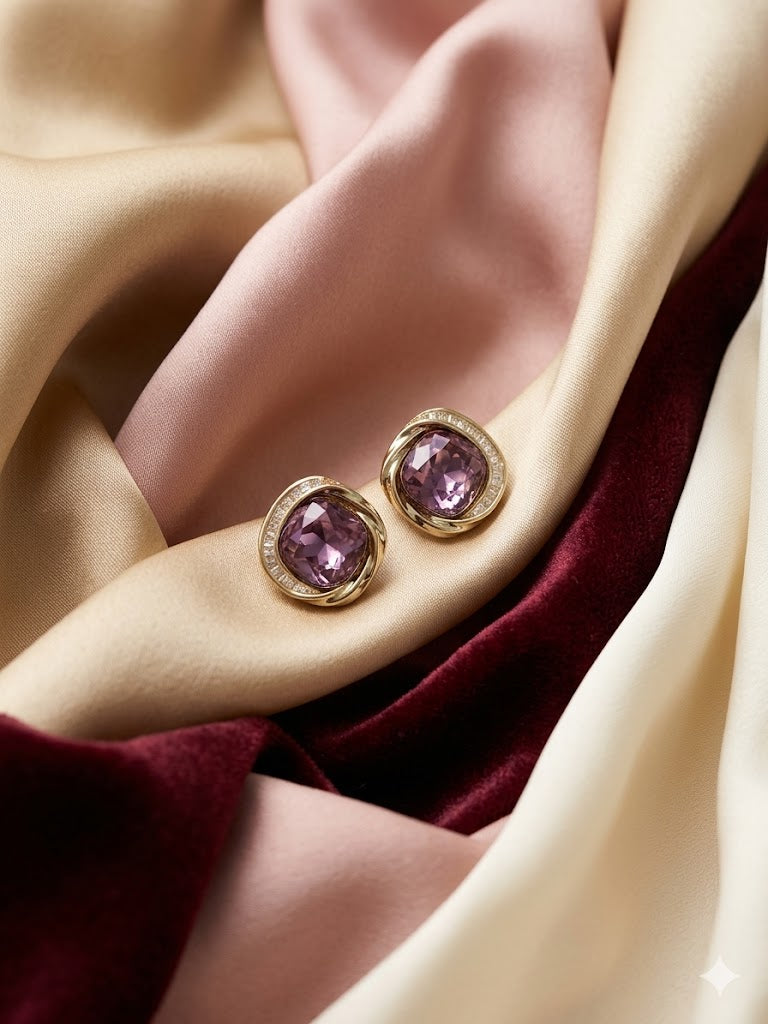 Blush Emerald Stud Earrings