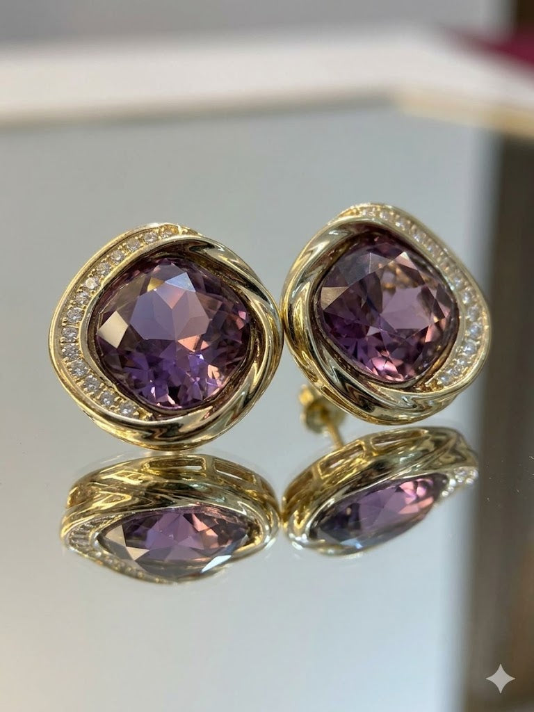 Blush Emerald Stud Earrings