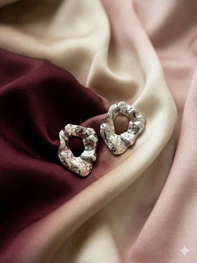 Abstract Silver Statement Studs