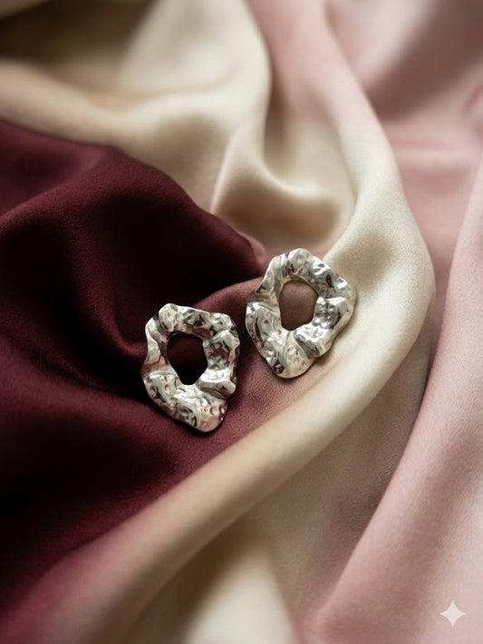 Abstract Silver Statement Studs