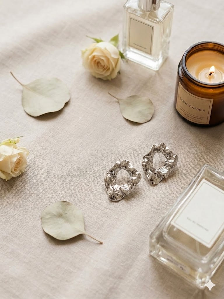Abstract Silver Statement Studs